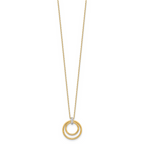 14K Two-tone Polished CZ Circles Necklace - Image 2
