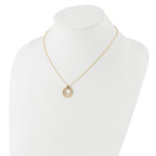 14K Two-tone Polished CZ Circles Necklace - Image 3
