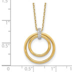 14K Two-tone Polished CZ Circles Necklace - Image 4