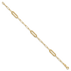 Leslie's 14K Polished and Textured Fancy Link Bracelet - Image 2