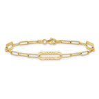 Leslie's 14K Polished and Textured Fancy Link Bracelet - Image 3