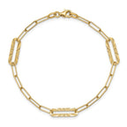 Leslie's 14K Polished and Textured Fancy Link Bracelet - Image 4