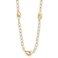 14K Polished and Diamond-cut Fancy Link with 1in ext. Necklace