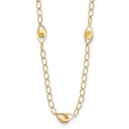 14K Polished and Diamond-cut Fancy Link with 1in ext. Necklace