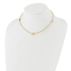 14K Polished and Diamond-cut Fancy Link with 1in ext. Necklace - Image 3