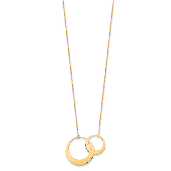 Leslie's 14K Polished Interlocked Circles Fancy with 1in ext. Necklace - Image 2