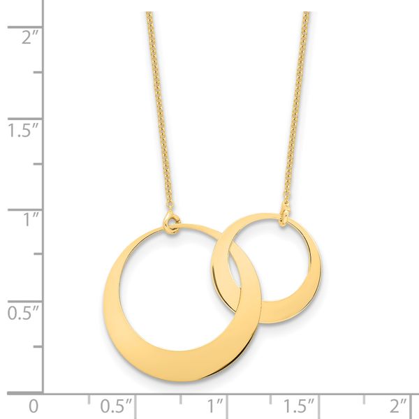 Leslie's 14K Polished Interlocked Circles Fancy with 1in ext. Necklace - Image 4