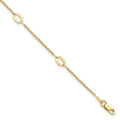 Leslie's 14K Polished Oval Links 9in Plus 1in ext. Anklet
