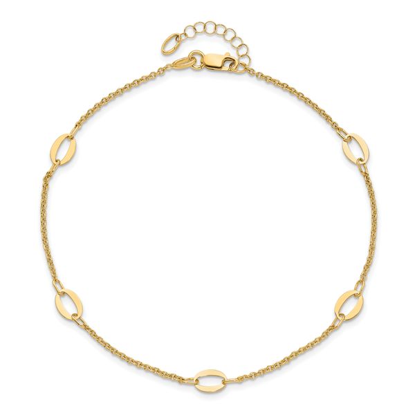 Leslie's 14K Polished Oval Links 9in Plus 1in ext. Anklet - Image 4