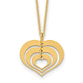 14K Polished Heart Pendant with 1in ext. Necklace