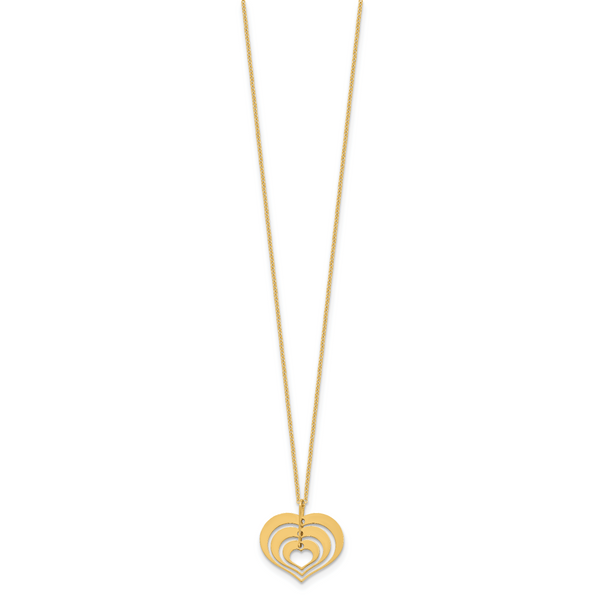 14K Polished Heart Pendant with 1in ext. Necklace - Image 2