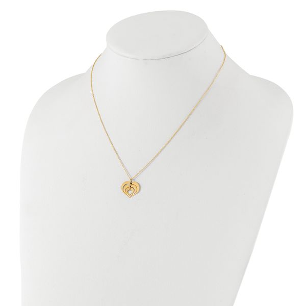 14K Polished Heart Pendant with 1in ext. Necklace - Image 3