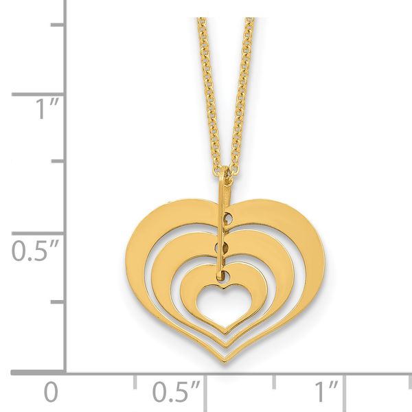 14K Polished Heart Pendant with 1in ext. Necklace - Image 4