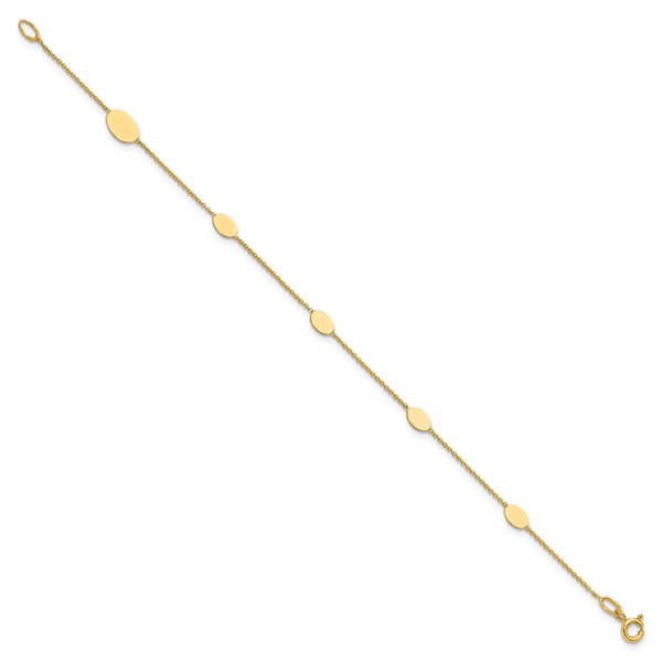 Leslie's 14K Polished Oval Discs Station Bracelet - Image 2