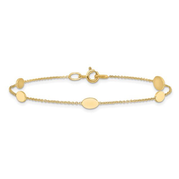 Leslie's 14K Polished Oval Discs Station Bracelet - Image 3