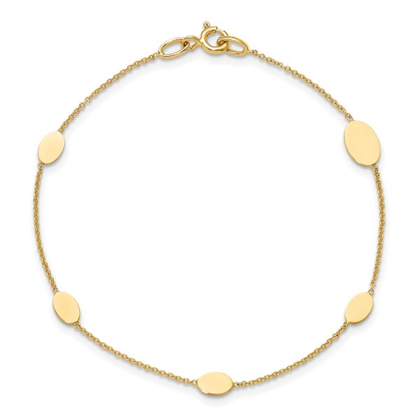 Leslie's 14K Polished Oval Discs Station Bracelet - Image 4