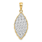 14K Two-tone Polished and Dia-cut Pendant - Image 3