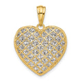 Leslie's 14K Two-tone Polished and Dia-cut Heart Pendant