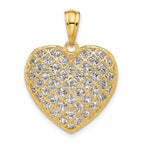 Leslie's 14K Two-tone Polished and Dia-cut Heart Pendant