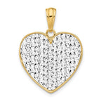 Leslie's 14K Two-tone Polished and Dia-cut Heart Pendant - Image 3