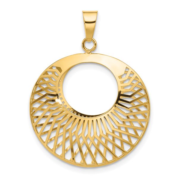 14K Polished Hollow Fancy Pendant