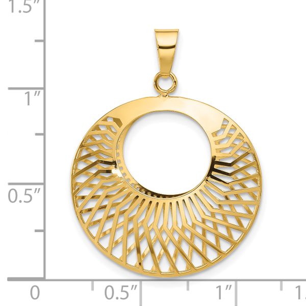 14K Polished Hollow Fancy Pendant - Image 4