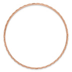 14K Rose Gold Polished and Textured Slip-on Bangle - Image 2