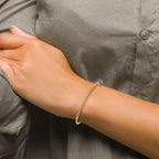 14K Polished and Textured Slip-on Bangle - Image 4