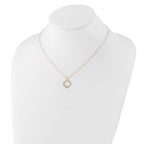 Leslie's 14K with Rhodium Polished CZ Square Necklace - Image 3