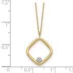 Leslie's 14K with Rhodium Polished CZ Square Necklace - Image 4