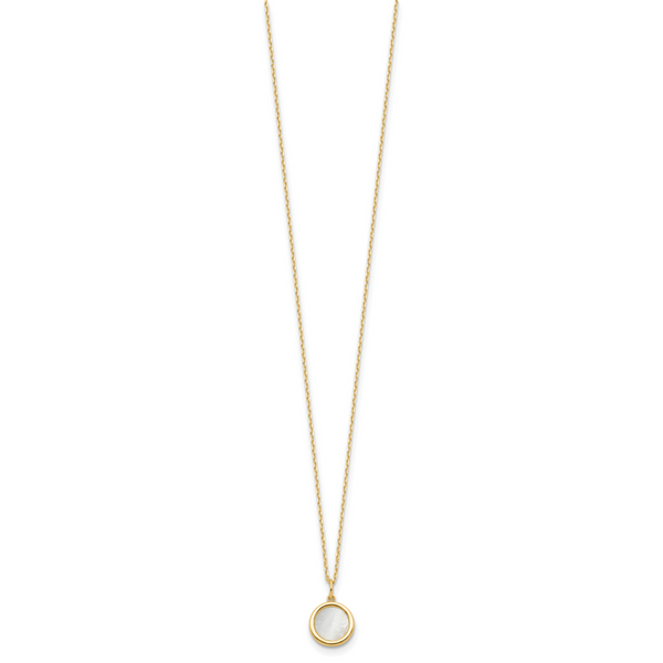 Leslie's 14K Polished Mother of Pearl Circle Necklace - Image 2