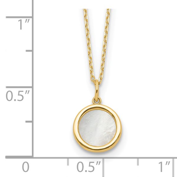 Leslie's 14K Polished Mother of Pearl Circle Necklace - Image 4