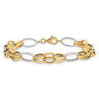 14K Two-tone Polished Fancy Link Bracelet - Image 3