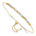 Leslie's 14K Two-tone Polished Fancy Link Adjustable Bracelet