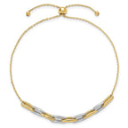 Leslie's 14K Two-tone Polished Fancy Link Adjustable Bracelet - Image 2