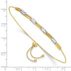 Leslie's 14K Two-tone Polished Fancy Link Adjustable Bracelet - Image 3