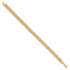 Leslie's 14K Polished and Diamond-cut Fancy Beaded Link Bracelet - Image 2