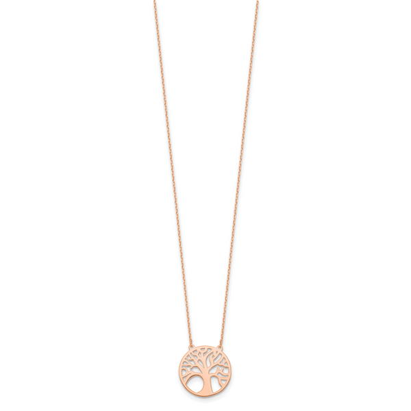 Leslie's 14K Rose Gold Polished Tree of Life Necklace - Image 2