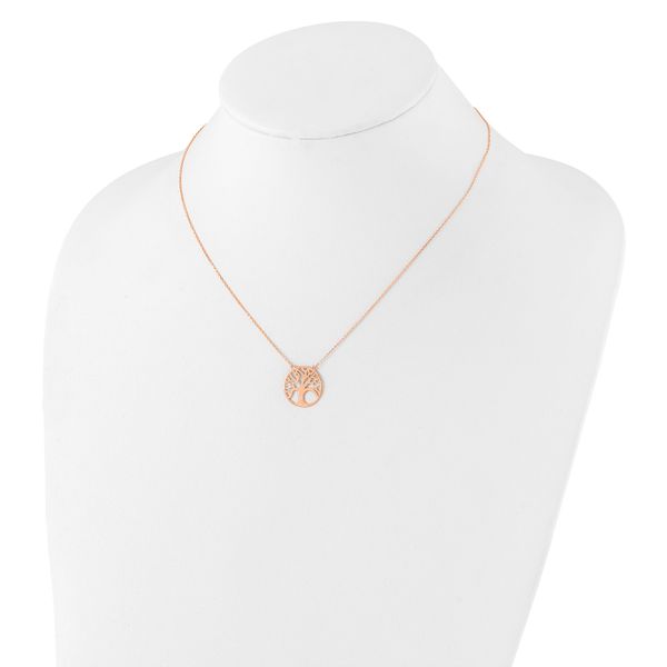 Leslie's 14K Rose Gold Polished Tree of Life Necklace - Image 3