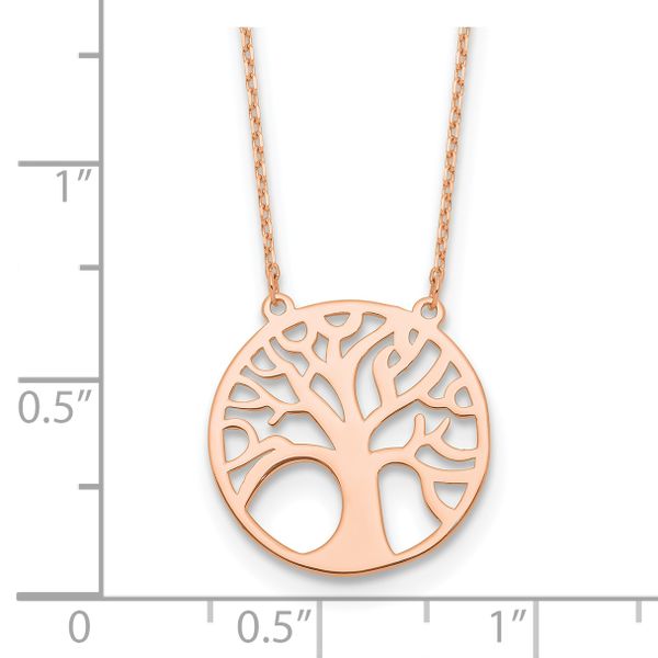 Leslie's 14K Rose Gold Polished Tree of Life Necklace - Image 4