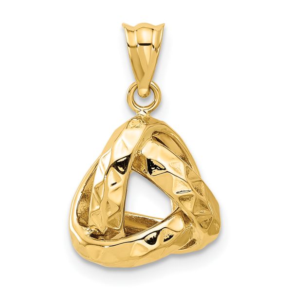 Leslie's 14K Polished and Textured Triangle Love Knot Pendant