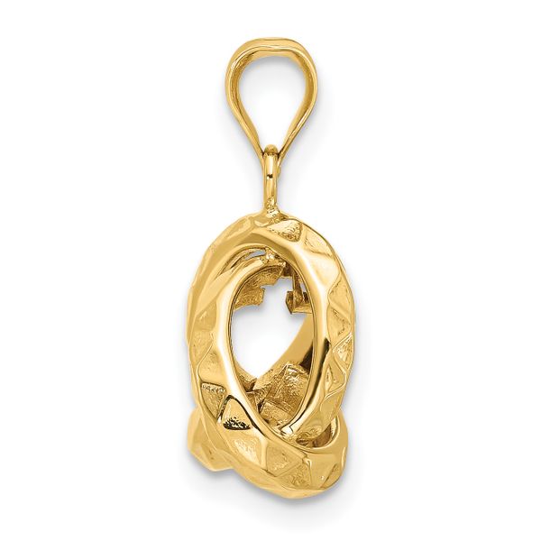 Leslie's 14K Polished and Textured Triangle Love Knot Pendant - Image 2