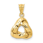 Leslie's 14K Polished and Textured Triangle Love Knot Pendant - Image 3