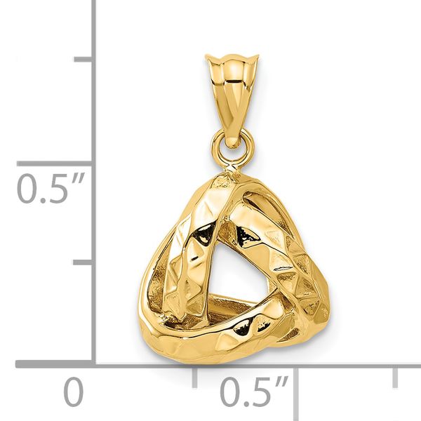Leslie's 14K Polished and Textured Triangle Love Knot Pendant - Image 4