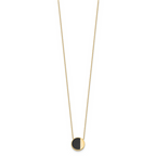 Leslie's 14K with Black Enamel Polished Circle Necklace - Image 2