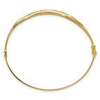14K with Rhodium Polished Fancy Hinged Bangle - Image 2
