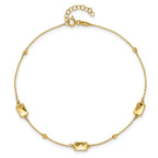 Leslie's 14K Polished and Diamond-cut Station Plus 1in ext. Anklet - Image 4