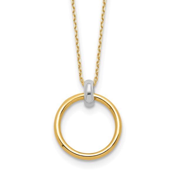 Leslie's 14K Two-tone Polished Circle Necklace