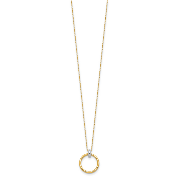 Leslie's 14K Two-tone Polished Circle Necklace - Image 2