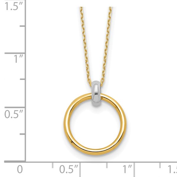 Leslie's 14K Two-tone Polished Circle Necklace - Image 4